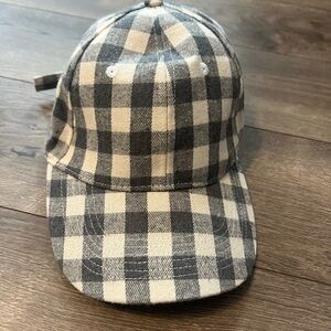 Cocus Pocus Gingham Baseball Hat – Black, Grey & White – Adjustable, Never Worn
